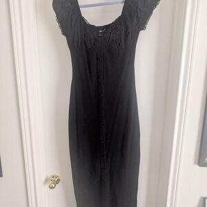 ASOS Elegant Black Button-Down Midi Dress